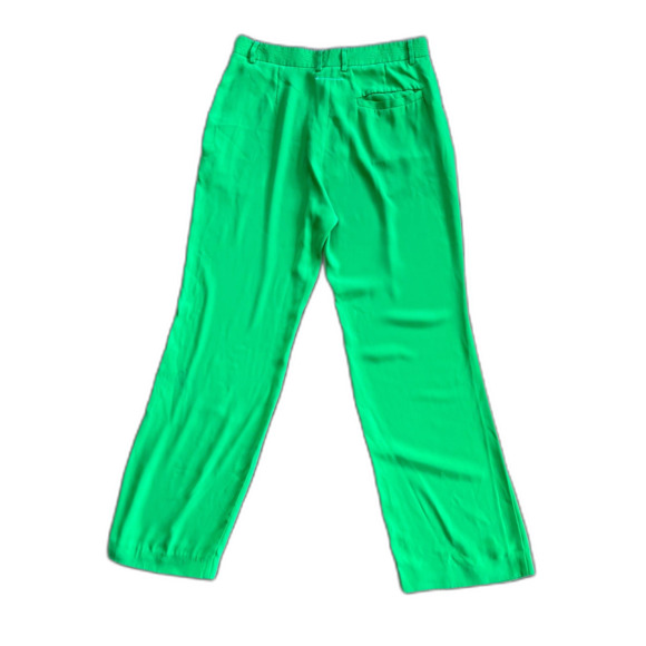 MM6 Maison Martin Margiela Green Satin Wide Leg Pants Trousers Women's Size 30 - Picture 6 of 10